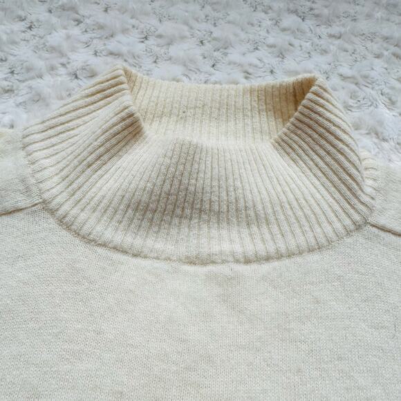 Claude Vernet Women Lambswool Angora Rabbit Hair Ivory Mock Turtleneck VTG Large - Picture 3 of 9